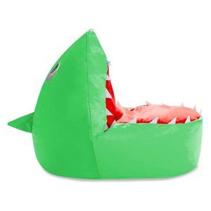 Posh Creations Children's Bean Bag Chair Cover ONLY, Green Shark, Large 30"